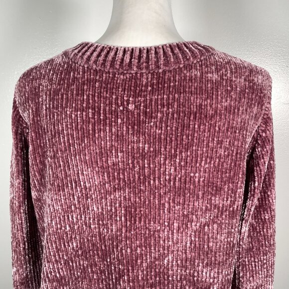 Orvis Burgundy Velvety V Neck  Chunky Tight Knit Long Sleeve Pullover Large - Picture 9 of 14